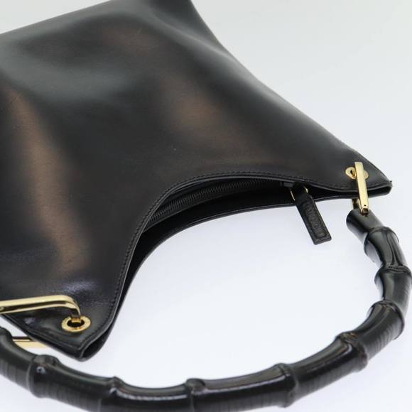 GUCCI Bamboo Hand Bag Leather Black 001 3008 000926 Auth 83723 - Picture 6 of 16